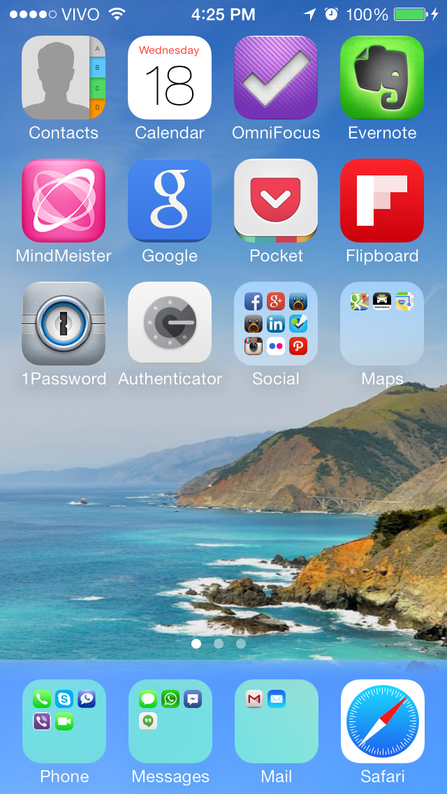 iOS 7 Home screen - iPhone