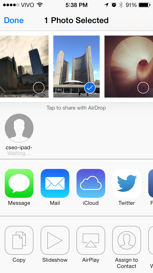 iOS 7 AirDrop - iPhone