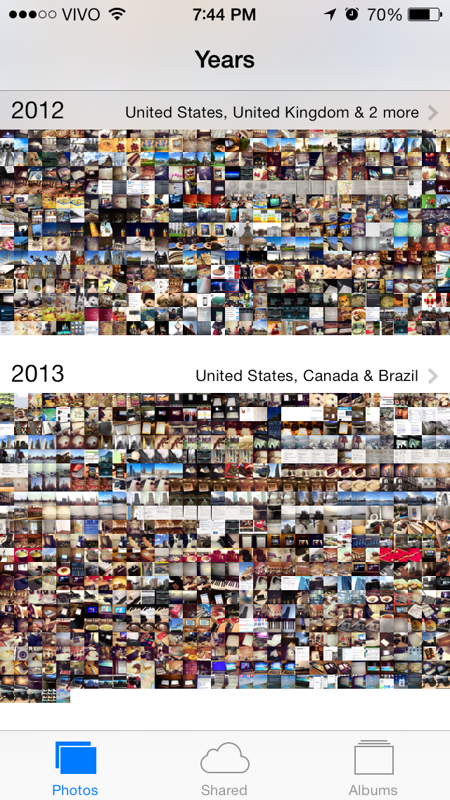 iOS 7 Photos - Years