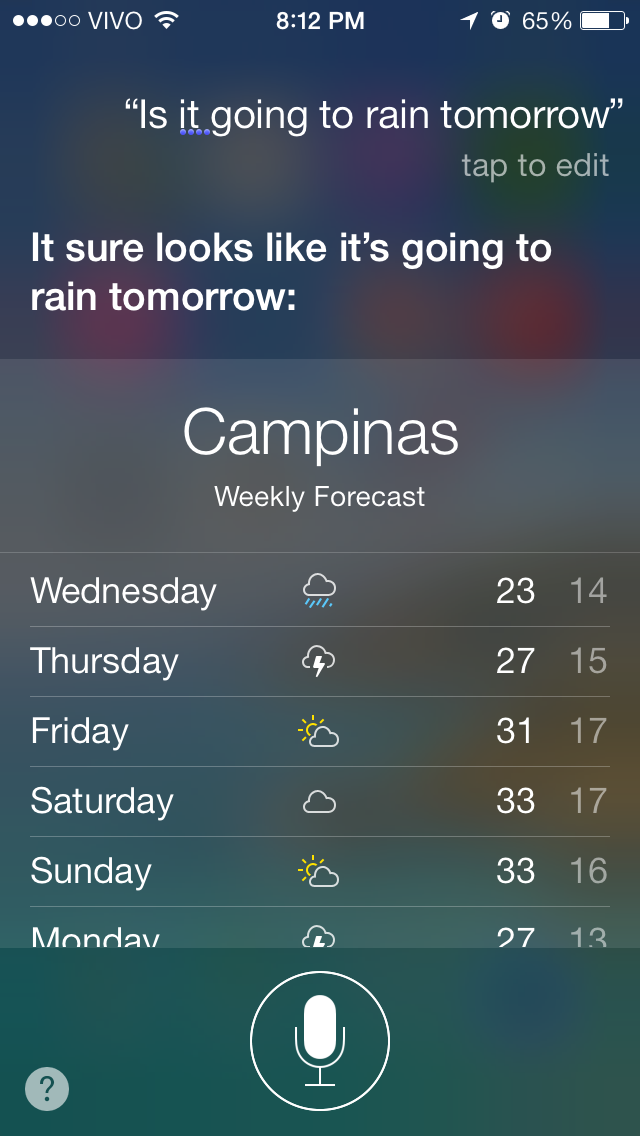 iOS 7 Siri - Weather