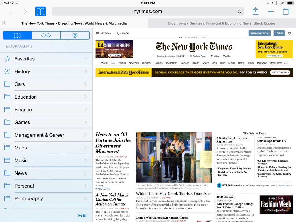 iOS 8 Review - Safari on iPad