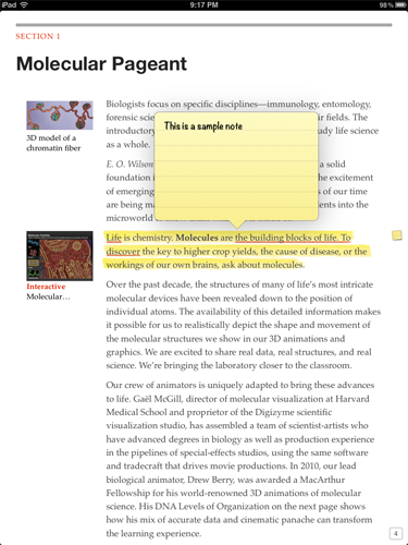 iBooks textbook - Highlights and notes