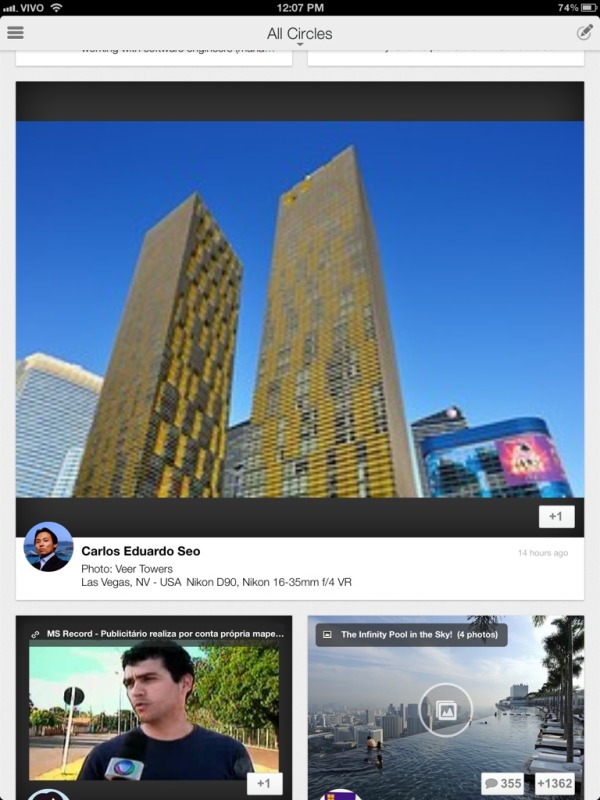 Google+ for iPad: Stretched image