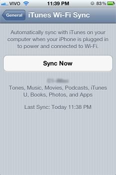 iOS 5 iTunes WiFi Sync