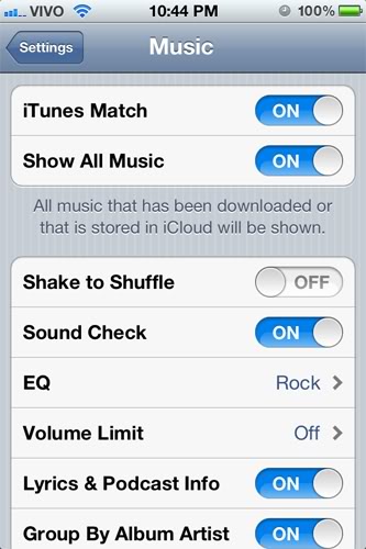 iTunes Match on the iPhone