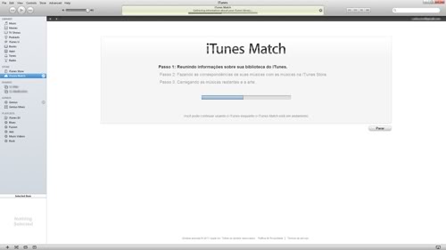 iTunes Match in progress 